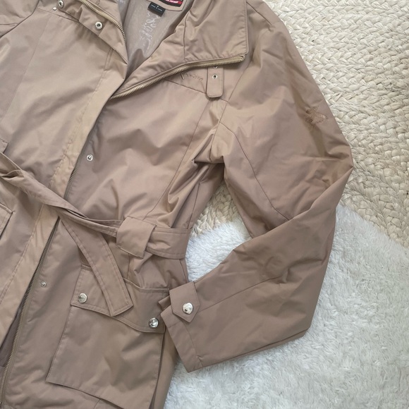 🦤 Women’s weather proof coat zero exposure tan trench coat style S - Picture 5 of 13